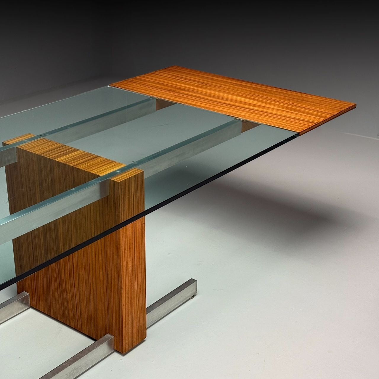Vladimir Kagan, Mid-Century Modern, Dining Table, Zebrawood, Glass, USA, 1967