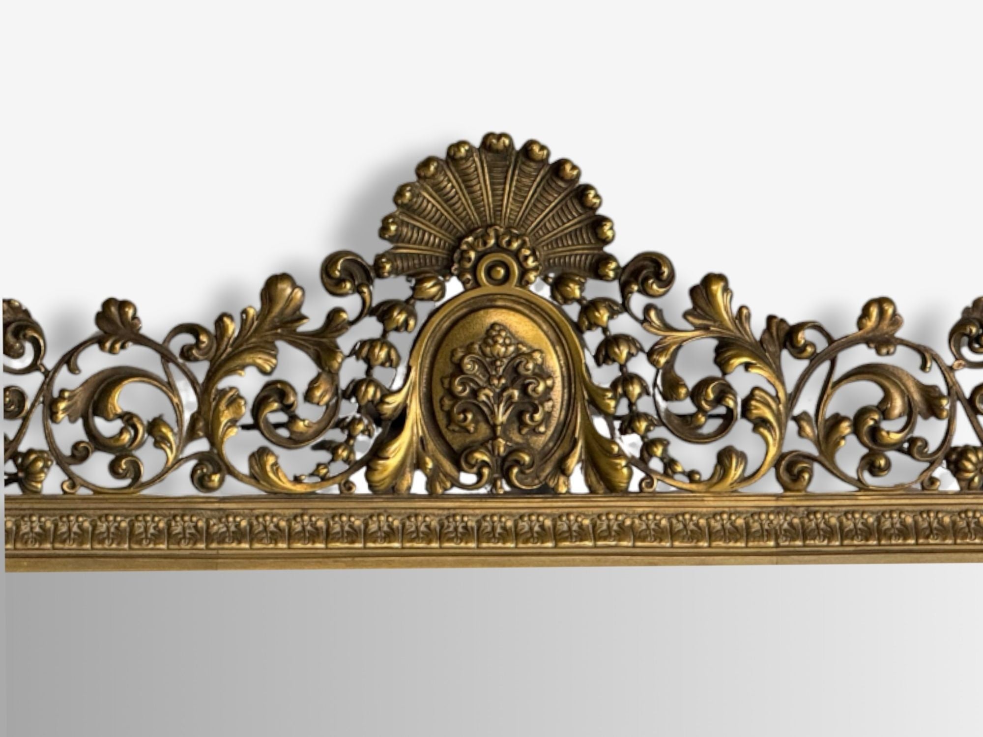 Rococo Style, Patinated Bronze, Large Ornate Wall Mirror, France, 1930s