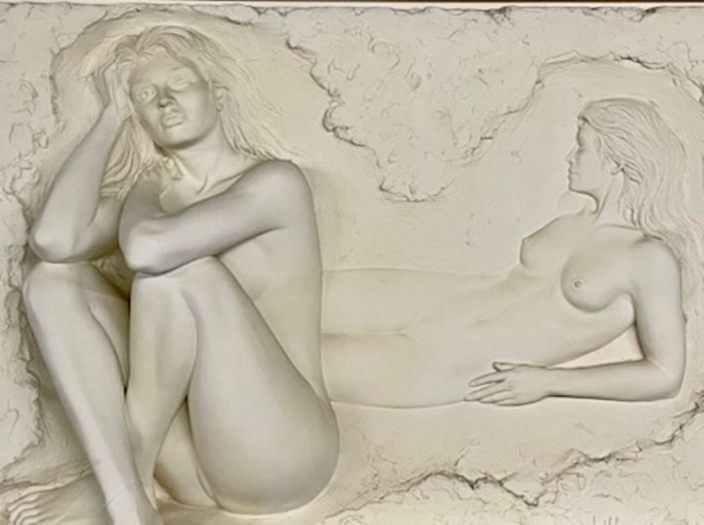 Bill Mack 3D Figural Wall Sculpture, "Reflection", Monumental in Size, Nude