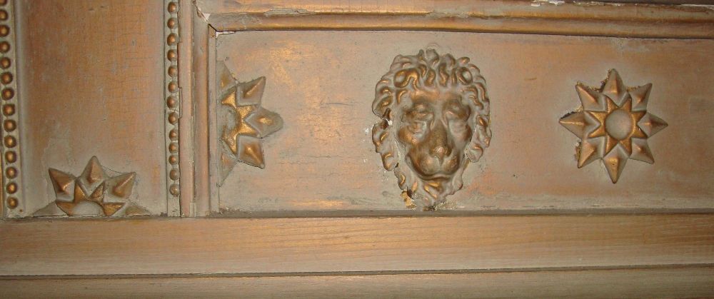 Swedish Style Wall Console Mirror Depicting a Cherub