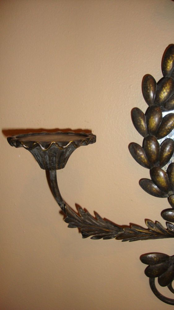 Pair of Mirrored and Metal Candle Sconces