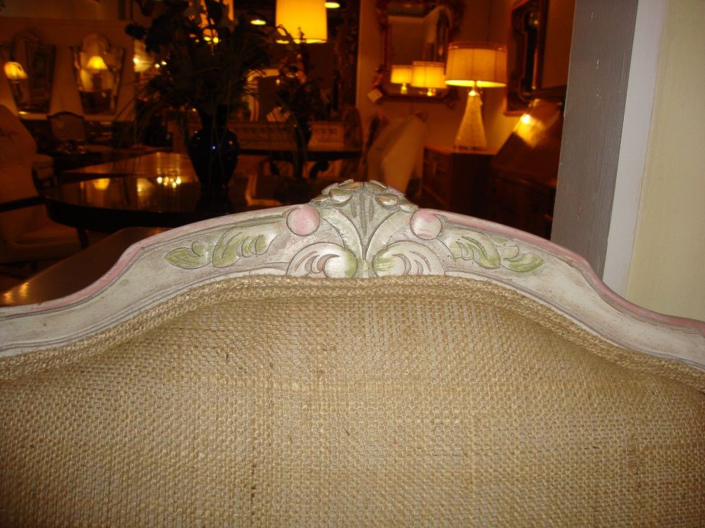 Louis XVI Style Paint Decorated Bergère Armchair