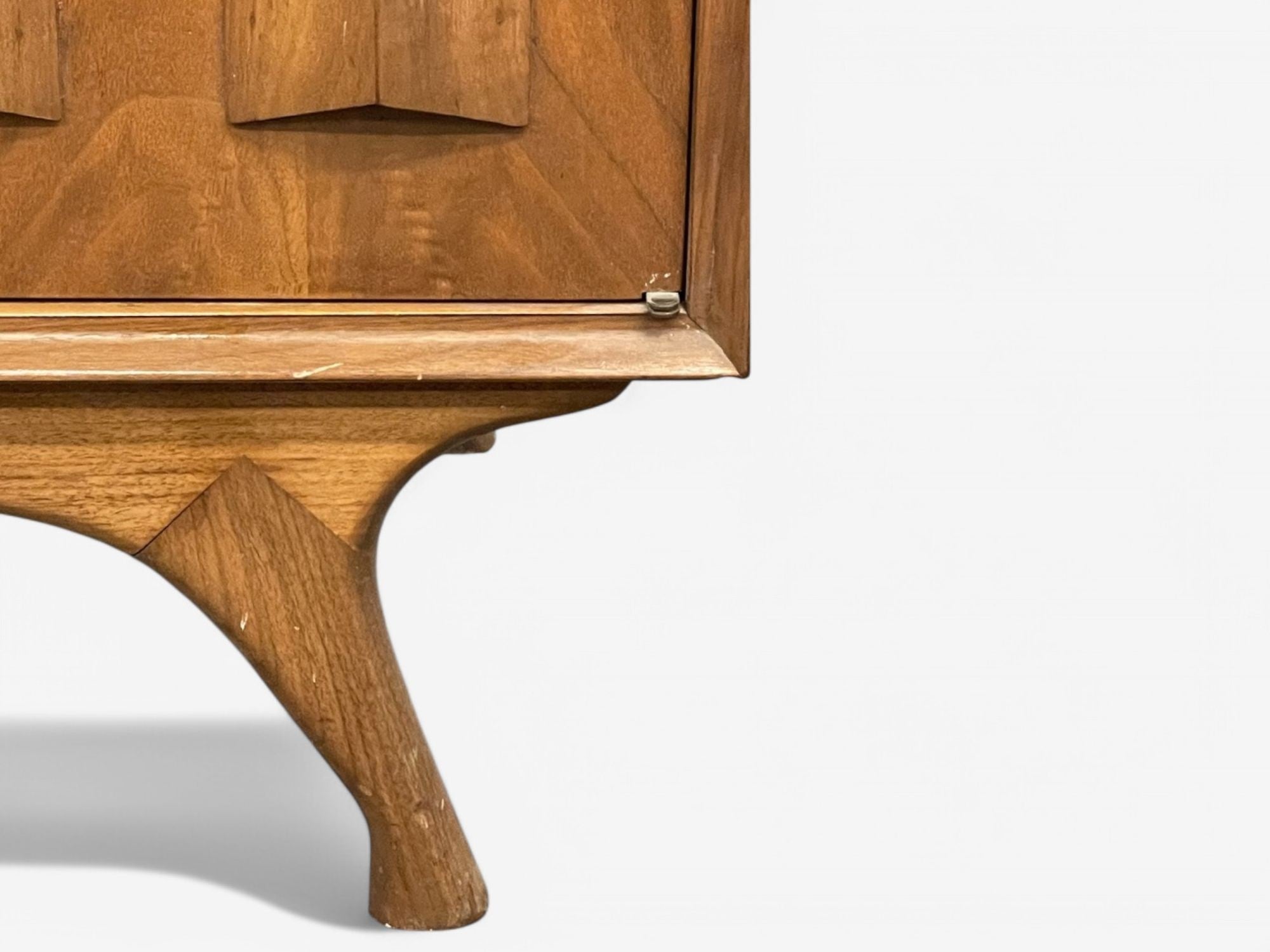 Duiske, Irish Mid Century Modern, Stained Wood, Glass, Breakfront, 1950s