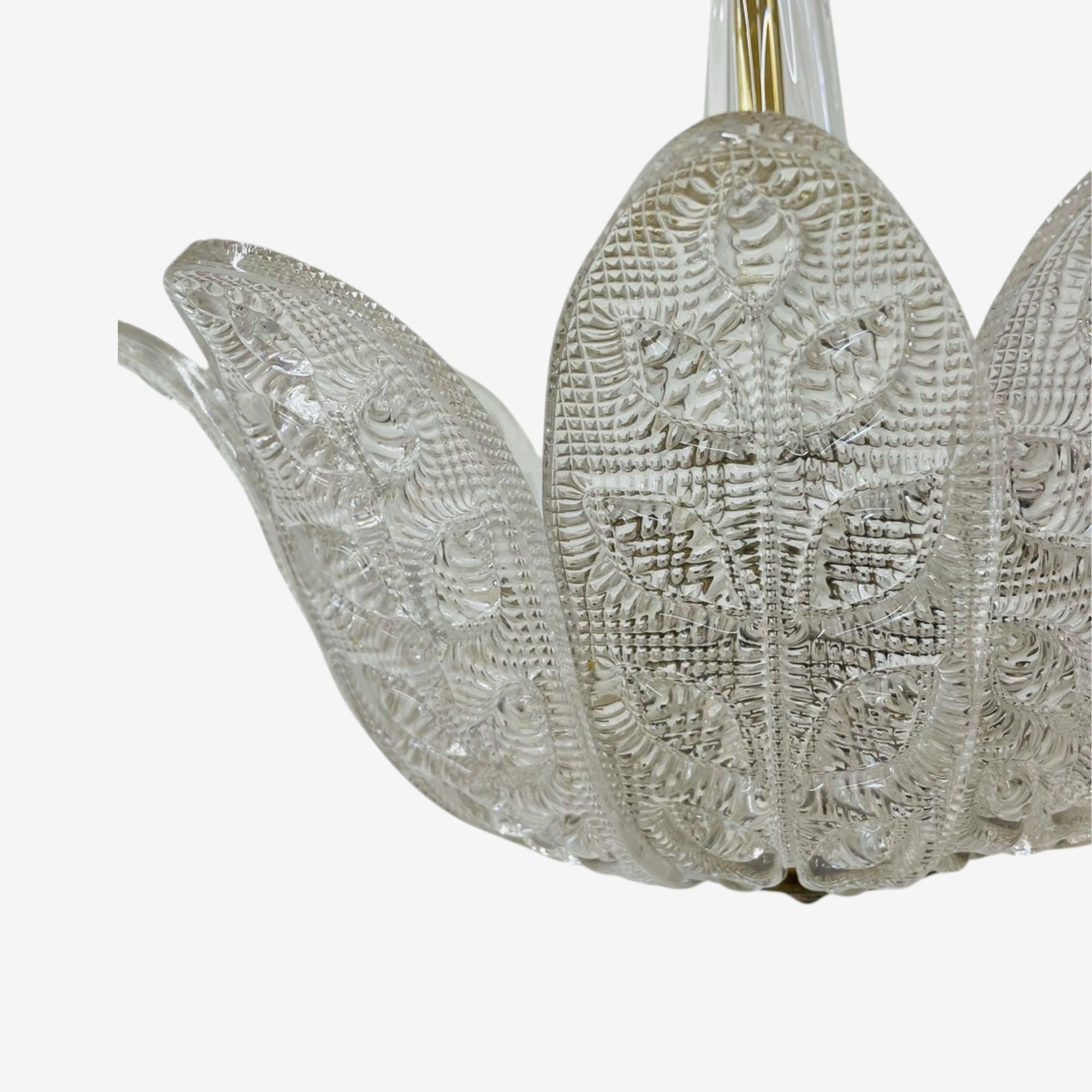 Carl Fagerlund, Swedish Modern, Slumped Glass, Pendant Light, Sweden, 1940s