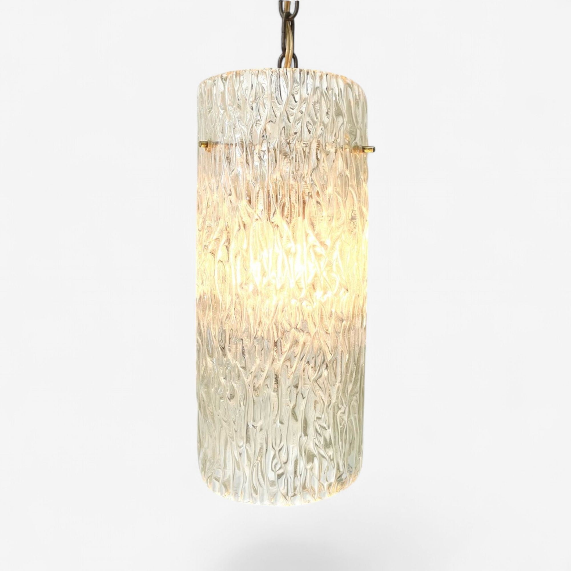 Carl Fagerlund, Swedish Modern, Textured Glass, Pendant Light, Sweden, 1940s
