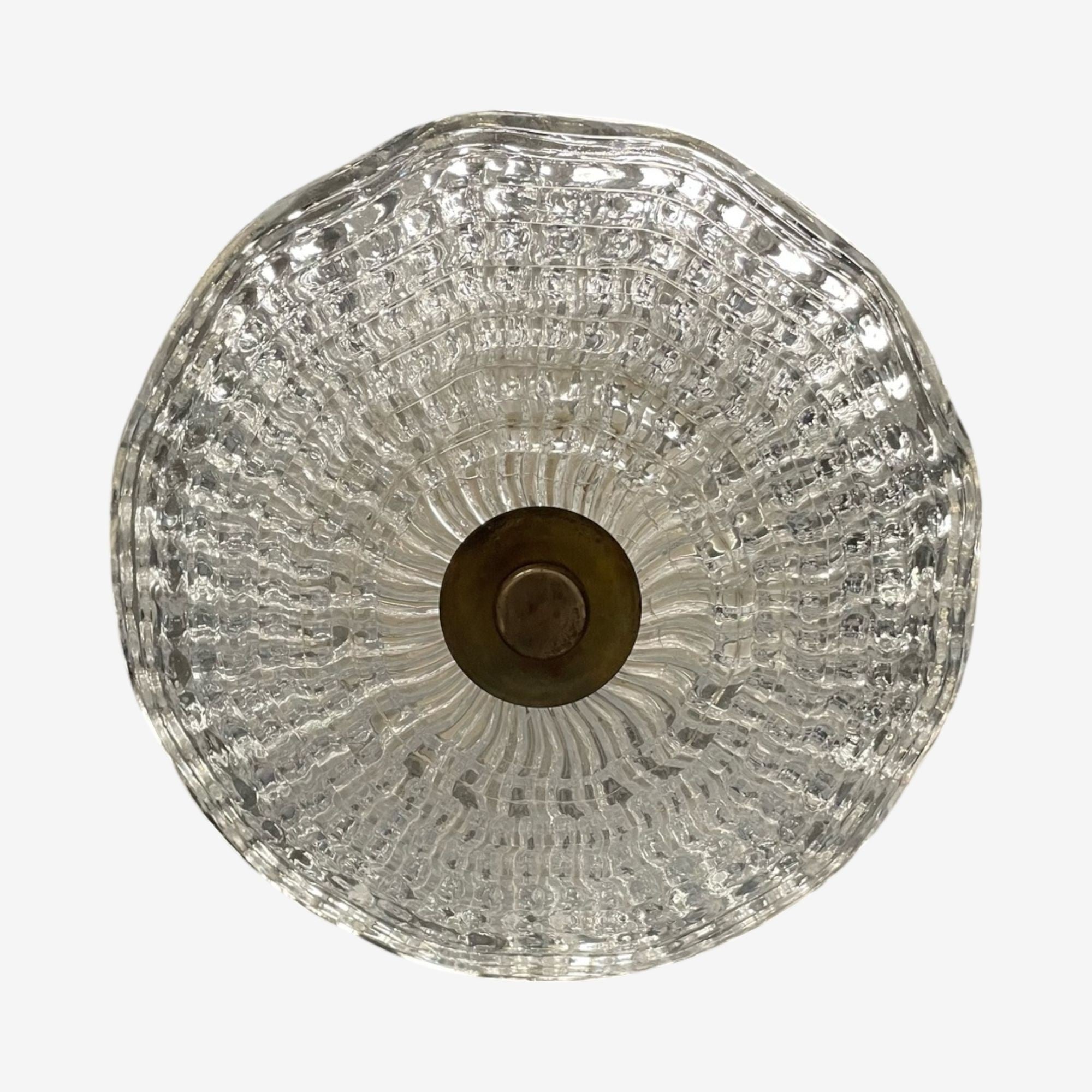 Carl Fagerlund, Swedish Modern, Textured Glass, Chandelier, Sweden, 1940s