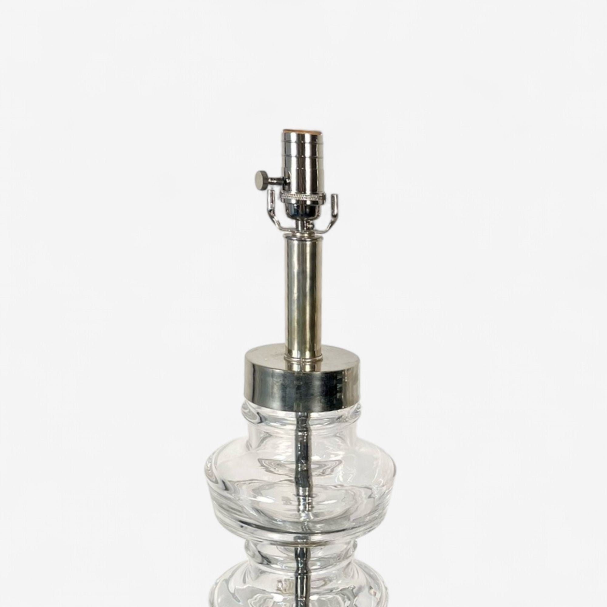 Carl Fagerlund, Swedish Modern, Nickel, Glass, Table Lamps, Sweden, 1980s