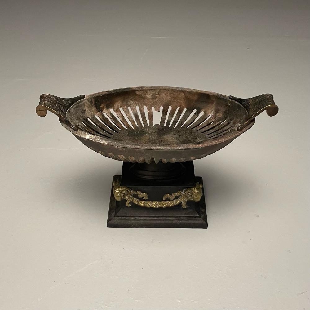 Regency, George III Style, Large Urn Planter, Cast Iron, Brass, England, 20th C.