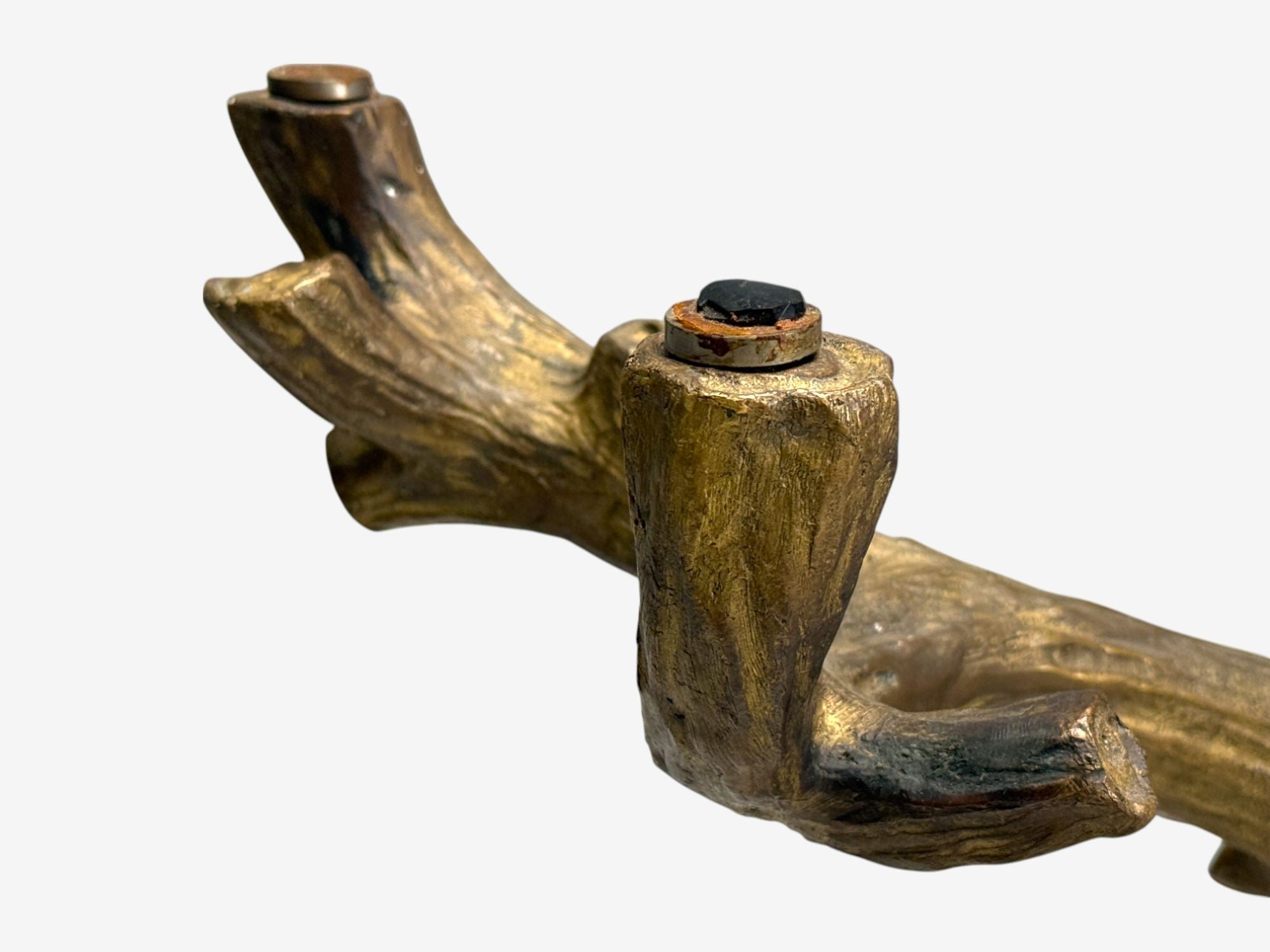 Organic Modern, Gilt Metal, Faux Bois Table Base, United States, 21st c.