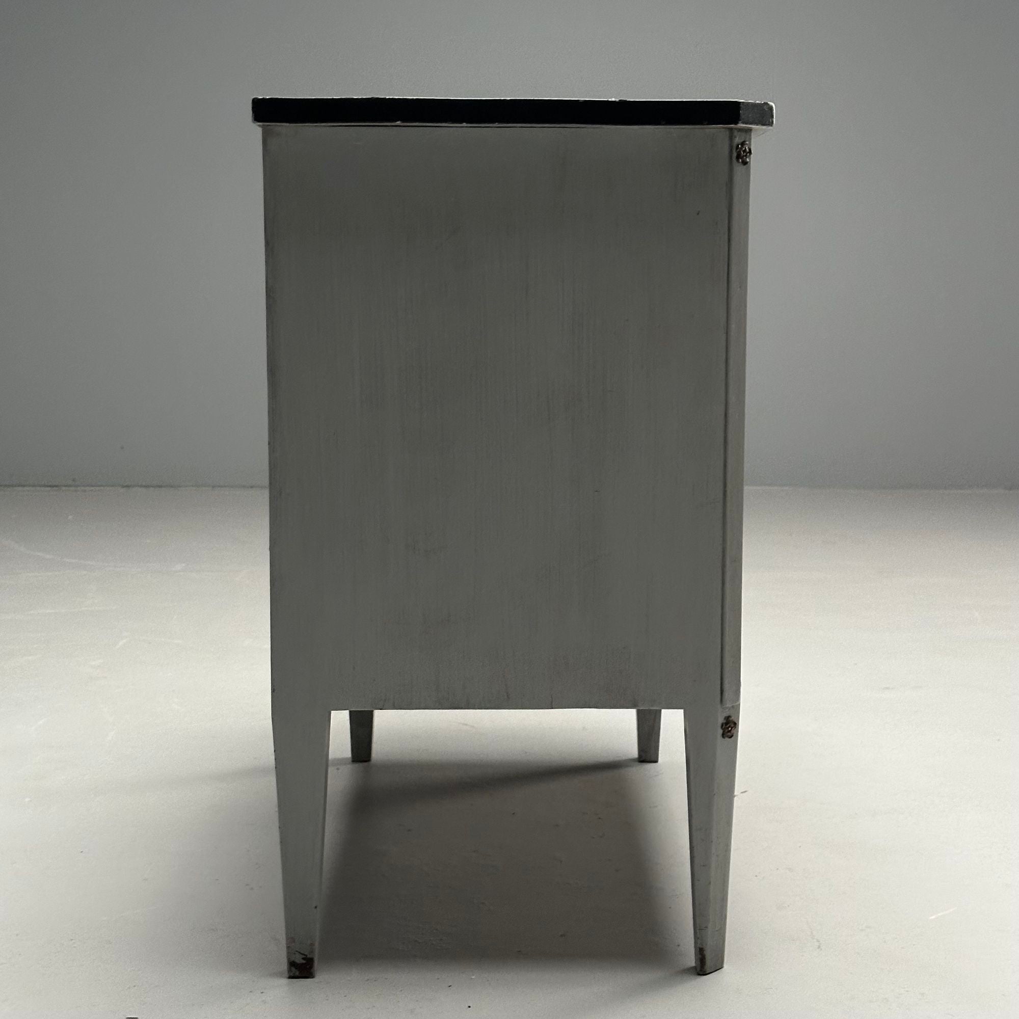 Gustavian, Swedish Commode, Gray Paint Distressed, Sweden, 1950s