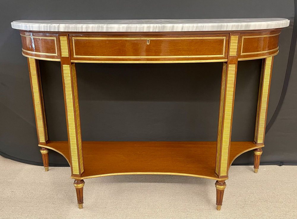 Pair of Russian Neoclassical Consoles / Sofa Table or Sideboard, Demilune