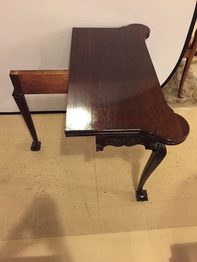 Period 1820s Irish Card / Tea Tables Solid Mahogany with Later Carvings