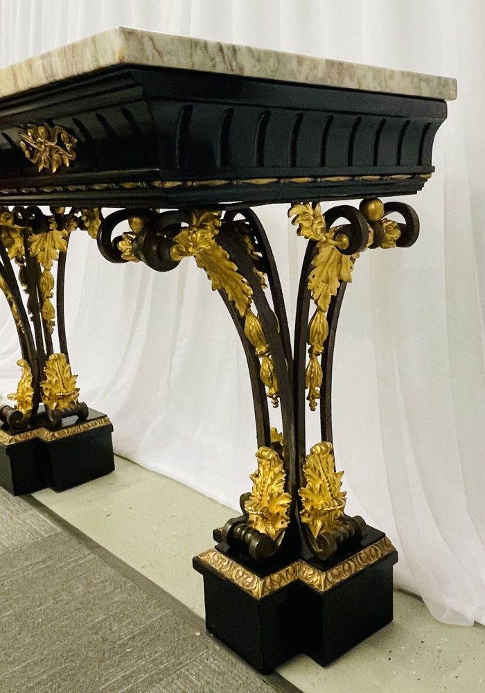 Neoclassical Style Console Table, Refinished, Bronze, Celebrity Provenance