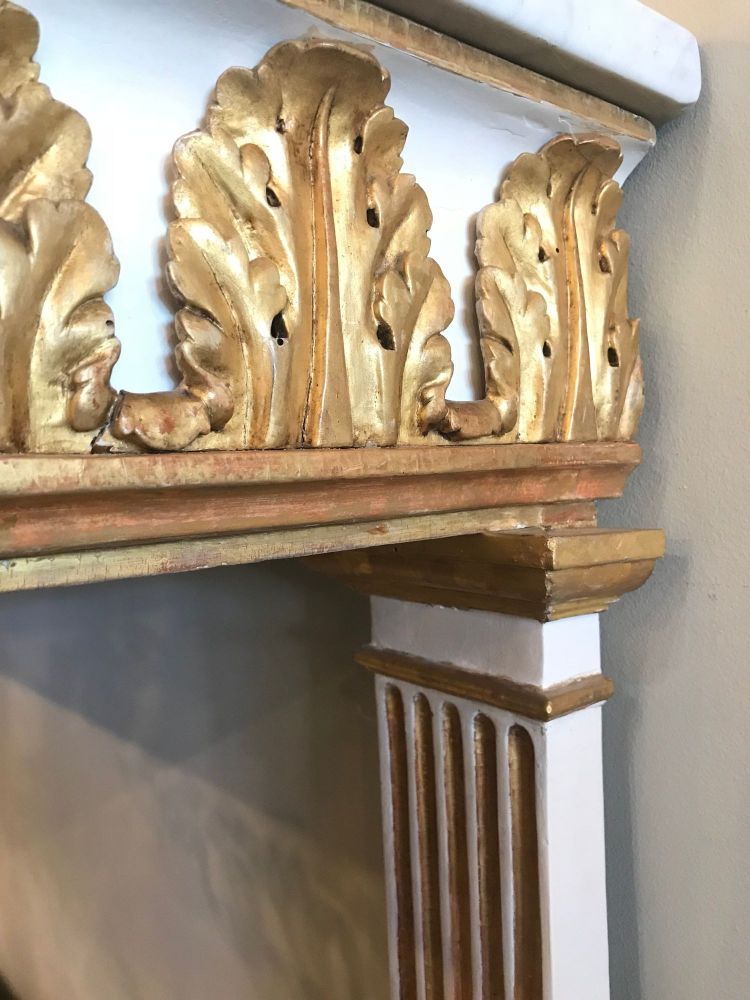 Italian Empire White Painted and Parcel-Gilt Console Table, circa 1825