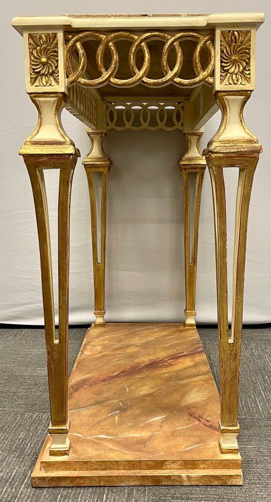 Parcel Paint and Gilt Decorated Pair of Swedish Serving or Console Tables