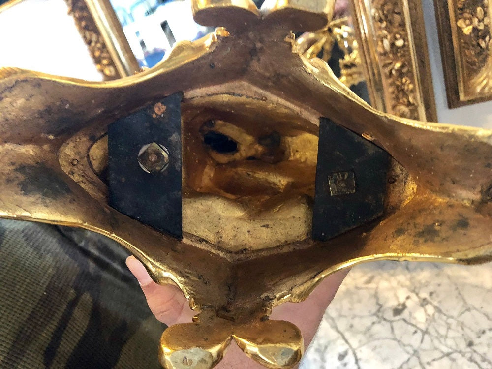 Pair of 19th Century Bronze 24-Carat Gold-Plated Six-Arm Figural Candelabras