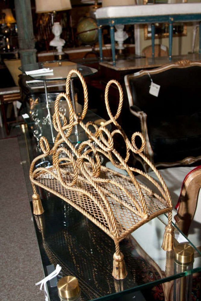 Bronze Magazine Rack Attributed to Maison Jansen