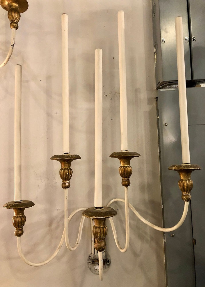 Pair of Hollywood Regency Maison Jansen Wall Sconces