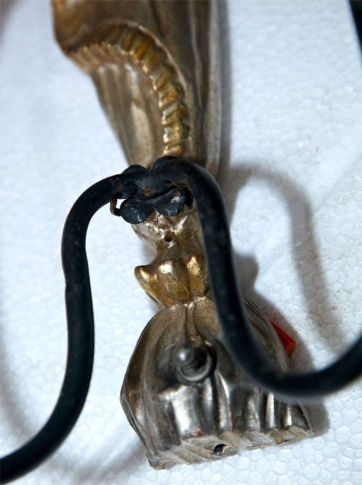 Pair of Dorothy Draper Style Gilded Wall Sconces