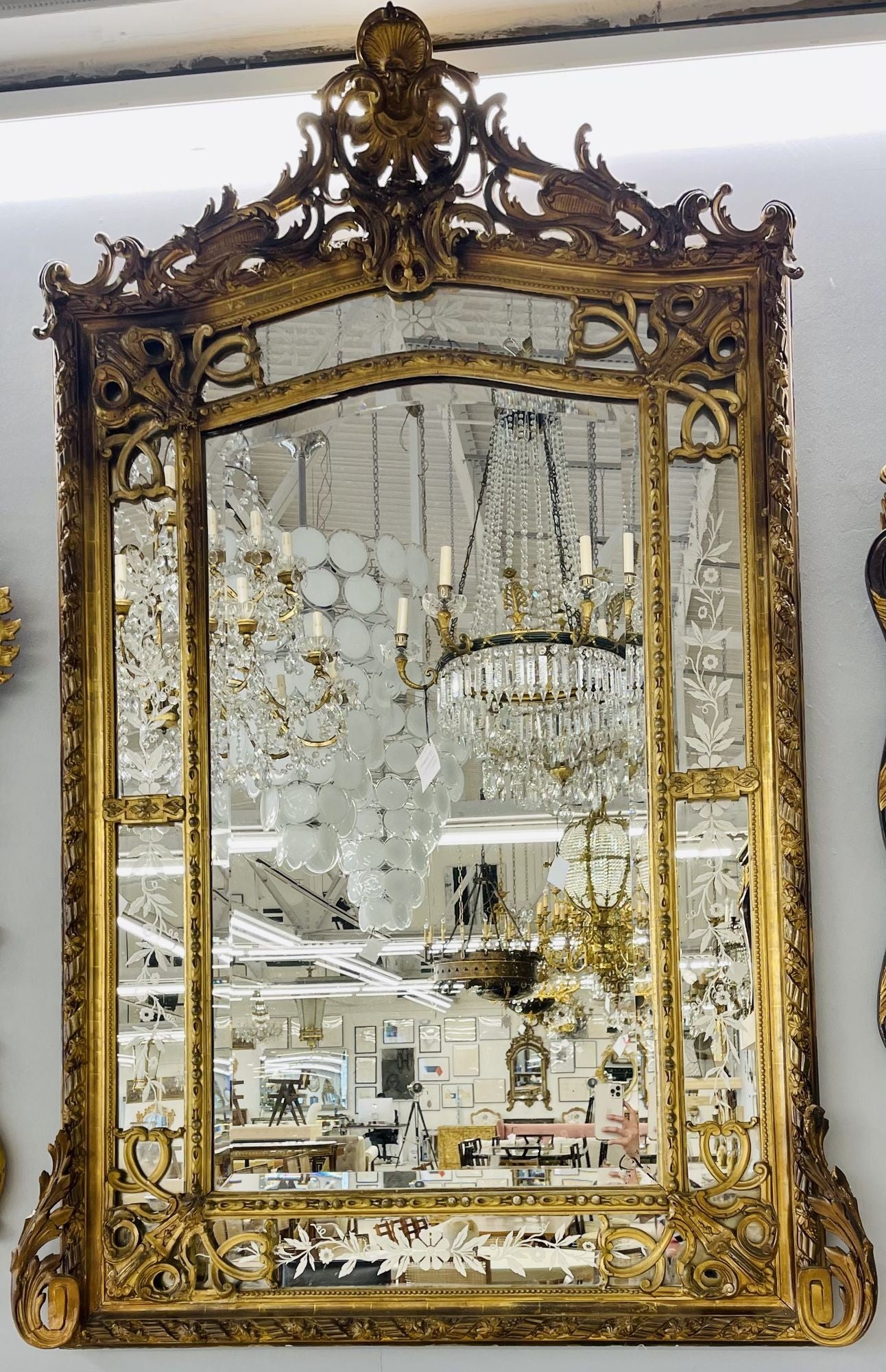 19th Century French Gilded Wood and Gesso Monumental Mirror