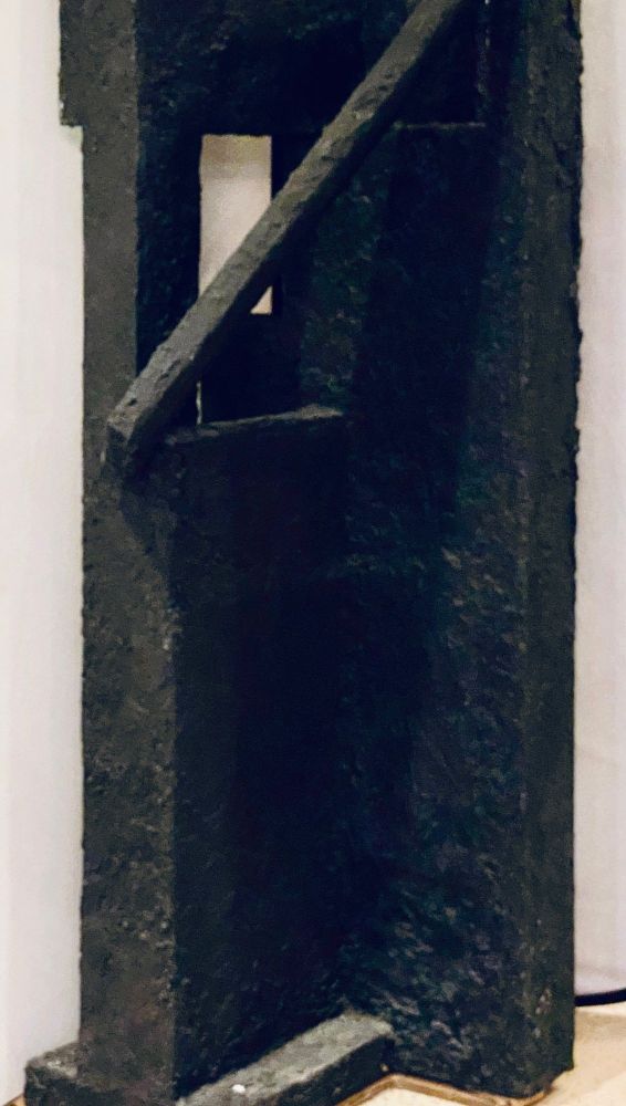 Black Geometric Sculpture by Ursula Meyers Conceptual Artist