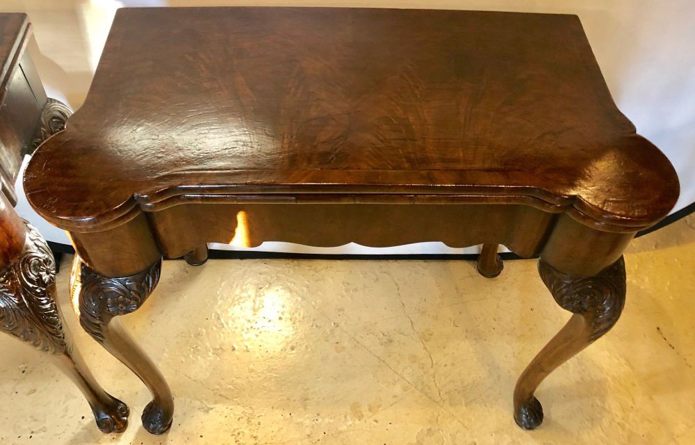 Pair of 18th-19th Century Georgian Compatible Card / Game or Flip Top Tables