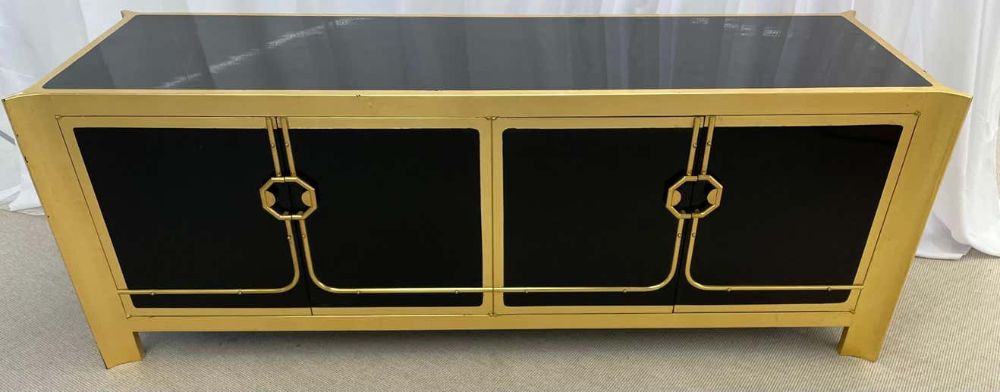 Mastercraft Mid-Century Modern Sideboard/Dresser, Ebony, Gilt Gold