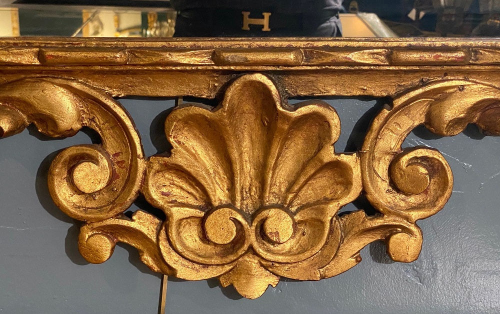 Pair of Rococo Style Frame Wall or Console Mirrors, Carved Gilded Wood Surrounds