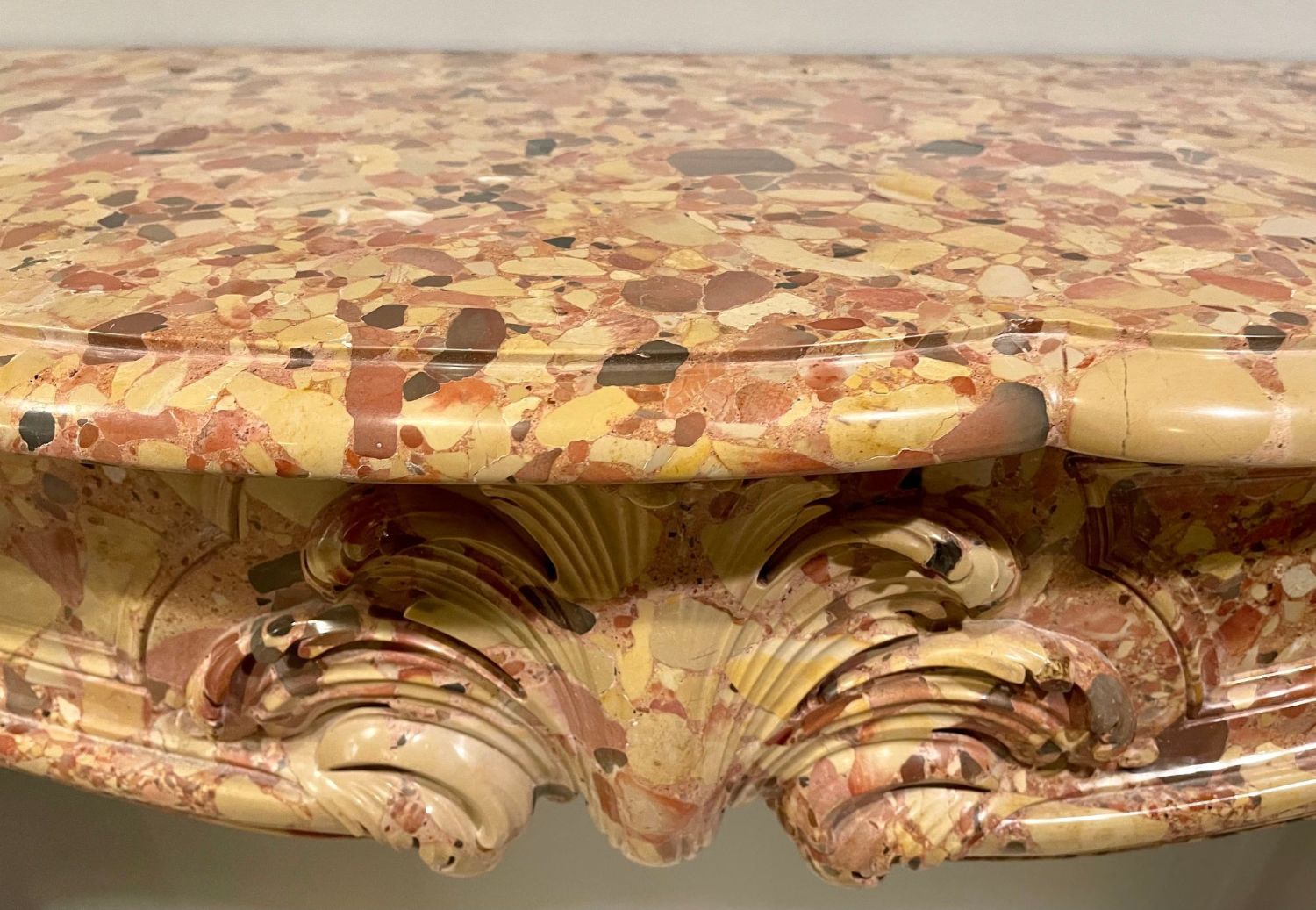 French Beige and Rouge Marble Fire Surround