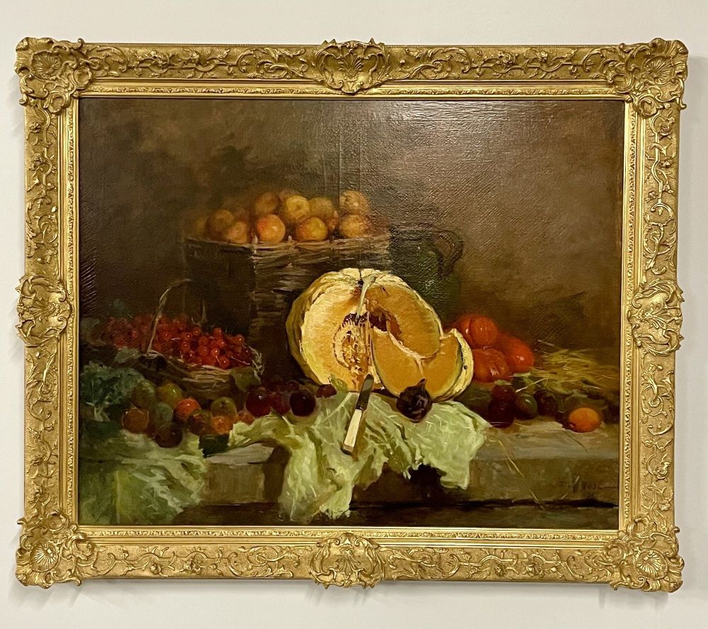 Pair of Oil on Canvas signed Tony Torta, Stilllife, Fruit, Italian