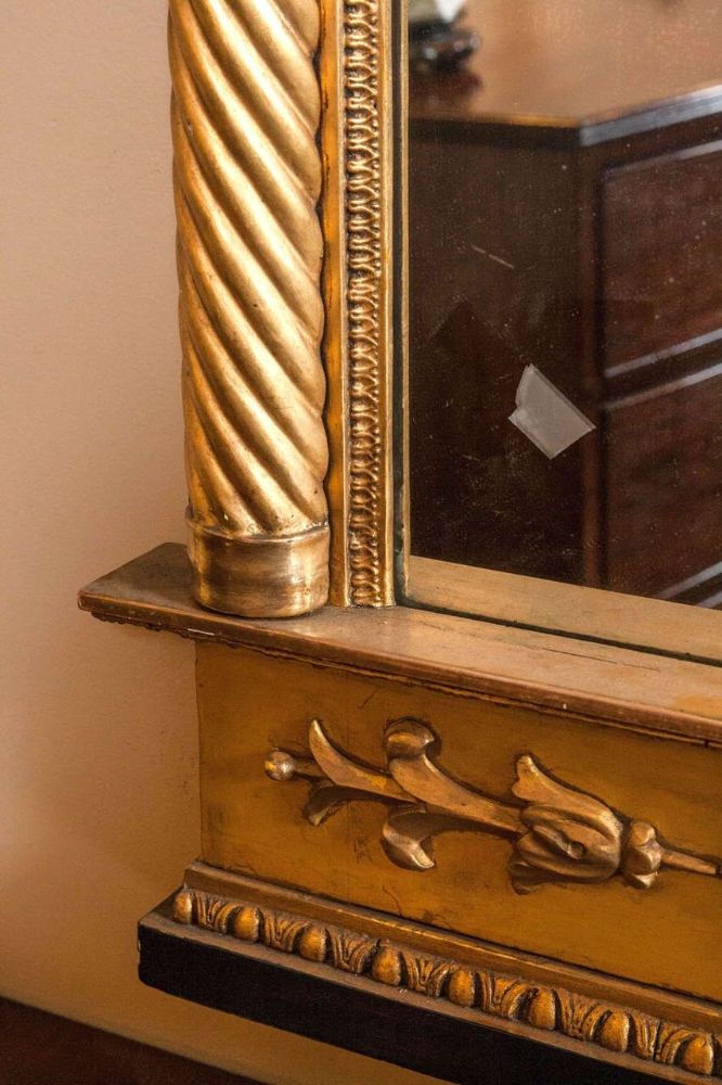 Late 19th Century Italian Neoclassical Paint Decorated Pier Mirror