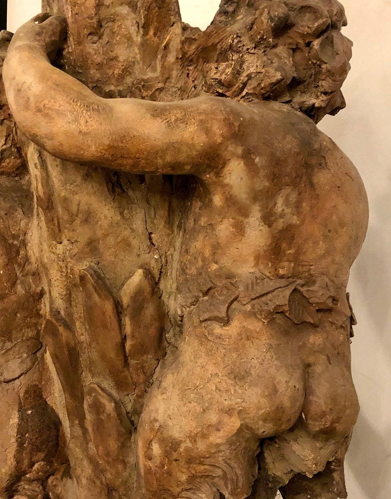 Late 18th or Early 19th Century Terracotta Putti Figural Fountain / Planter Base