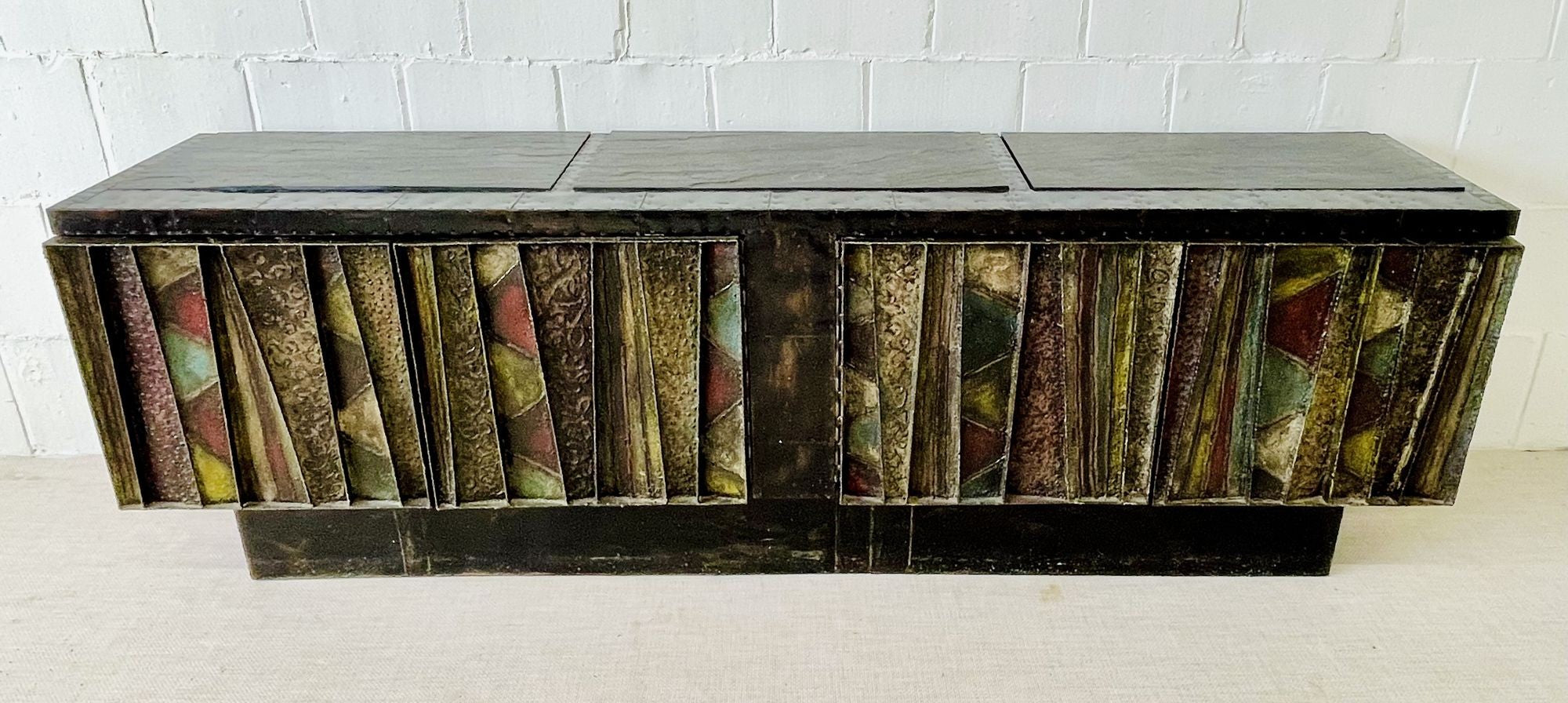 Paul Evans, Brutalist Mid-Century Modern, Monumental 'Deep Relief' Sideboard, USA, 1968