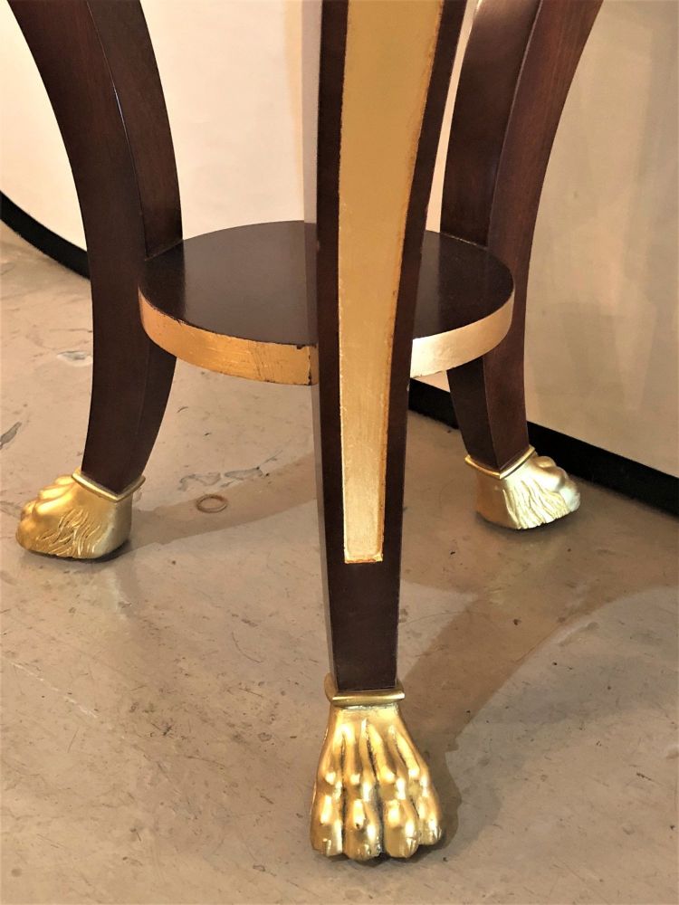 Jansen Style Claw Foot and Bronze Mounted Marble-Top Circular End Side Table