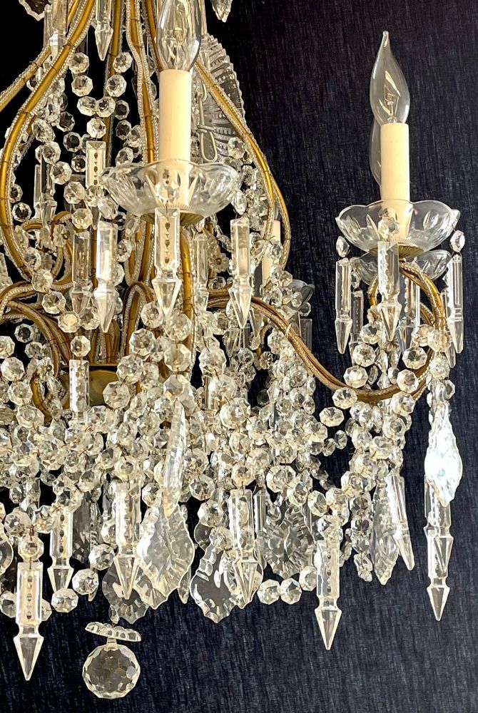 James Moder Crystal Venetian Style Chandelier