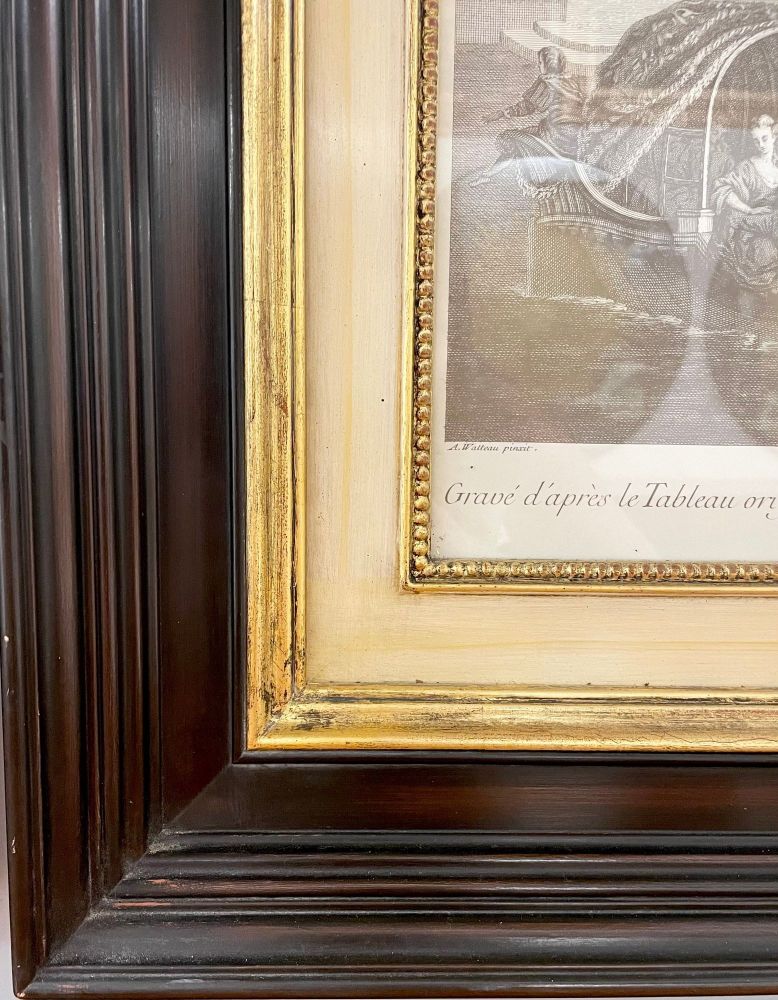 Pair of Prints Finely Framed L'Hiver et Printemps