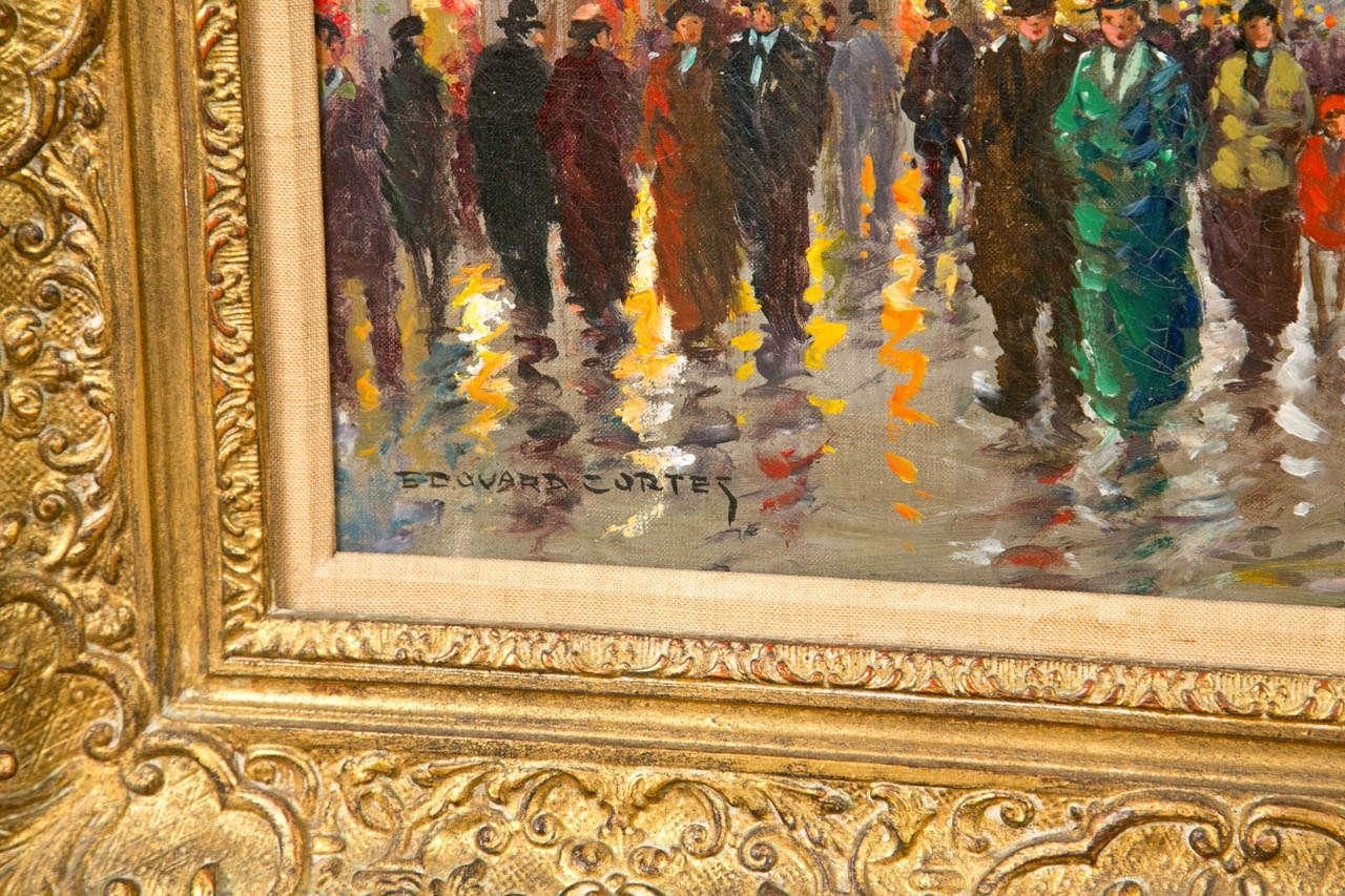 Edouard Cortes, Oil on Canvas, French Painting, Paris Street Scene, 20th C.