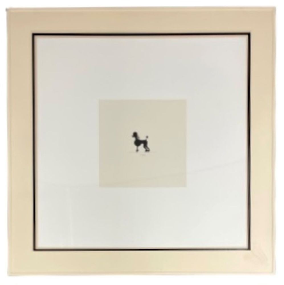 Two Large Poodles Silhouette in Custom Matted Frames
