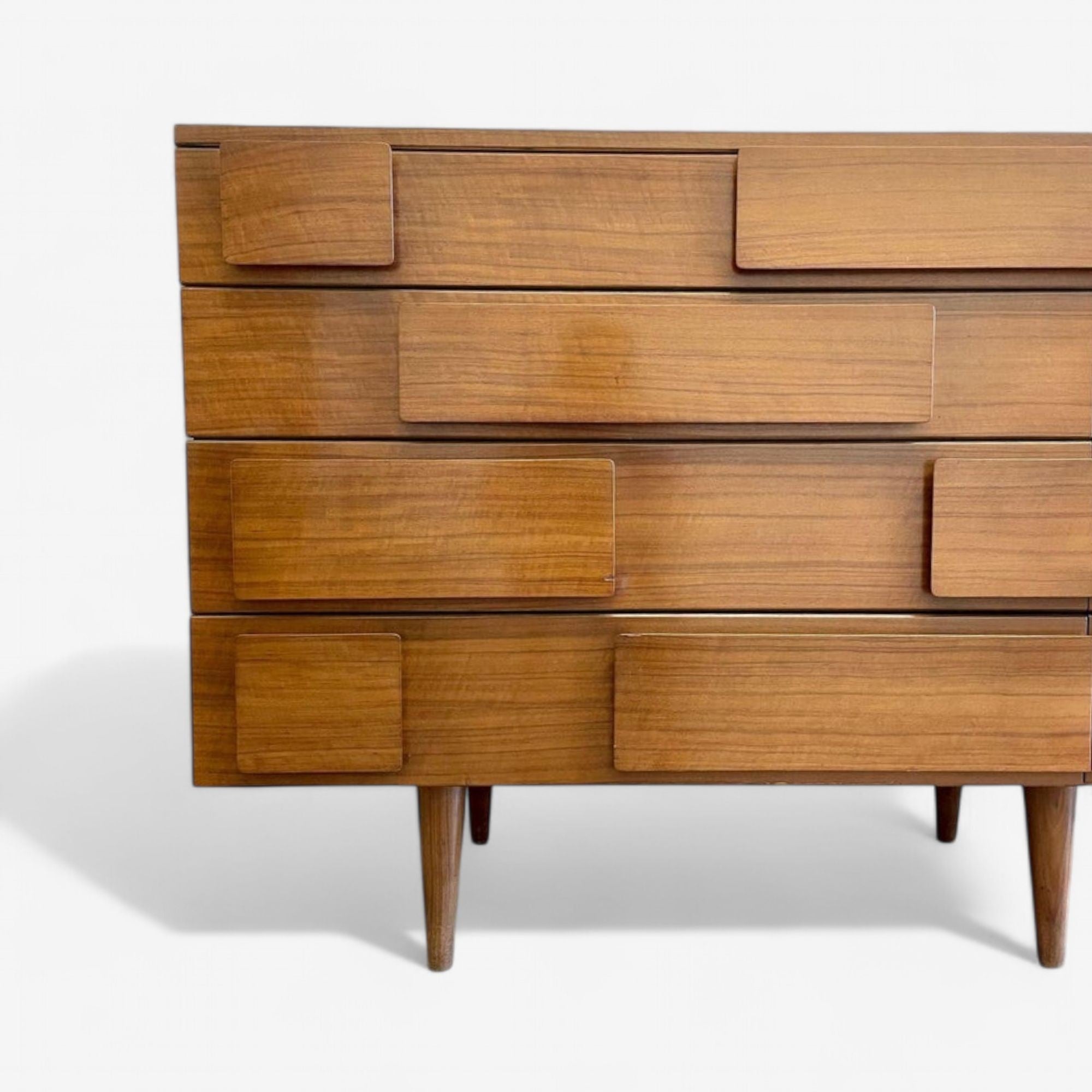 Gio Ponti, Singer & Sons, Italian Mid-Century Modern, Sculptural Dresser, Walnut