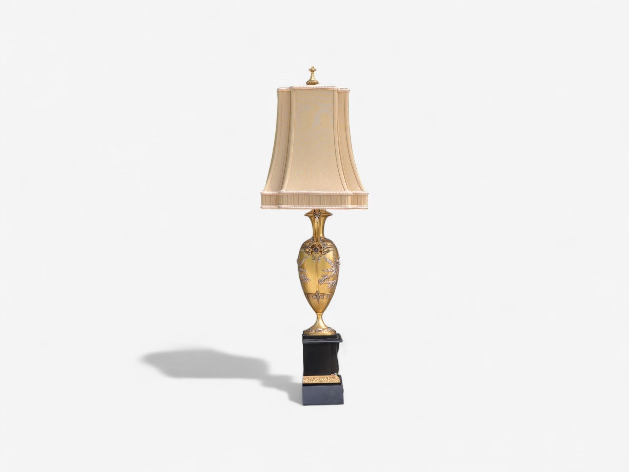 Art Nouveau Style, Bronze, Ebony, Linen, Table Lamps, France, 1920s