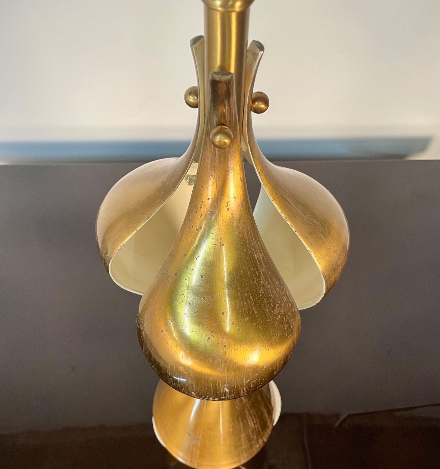 Single Hollywood Regency Style Brass Table / Desk Lamp