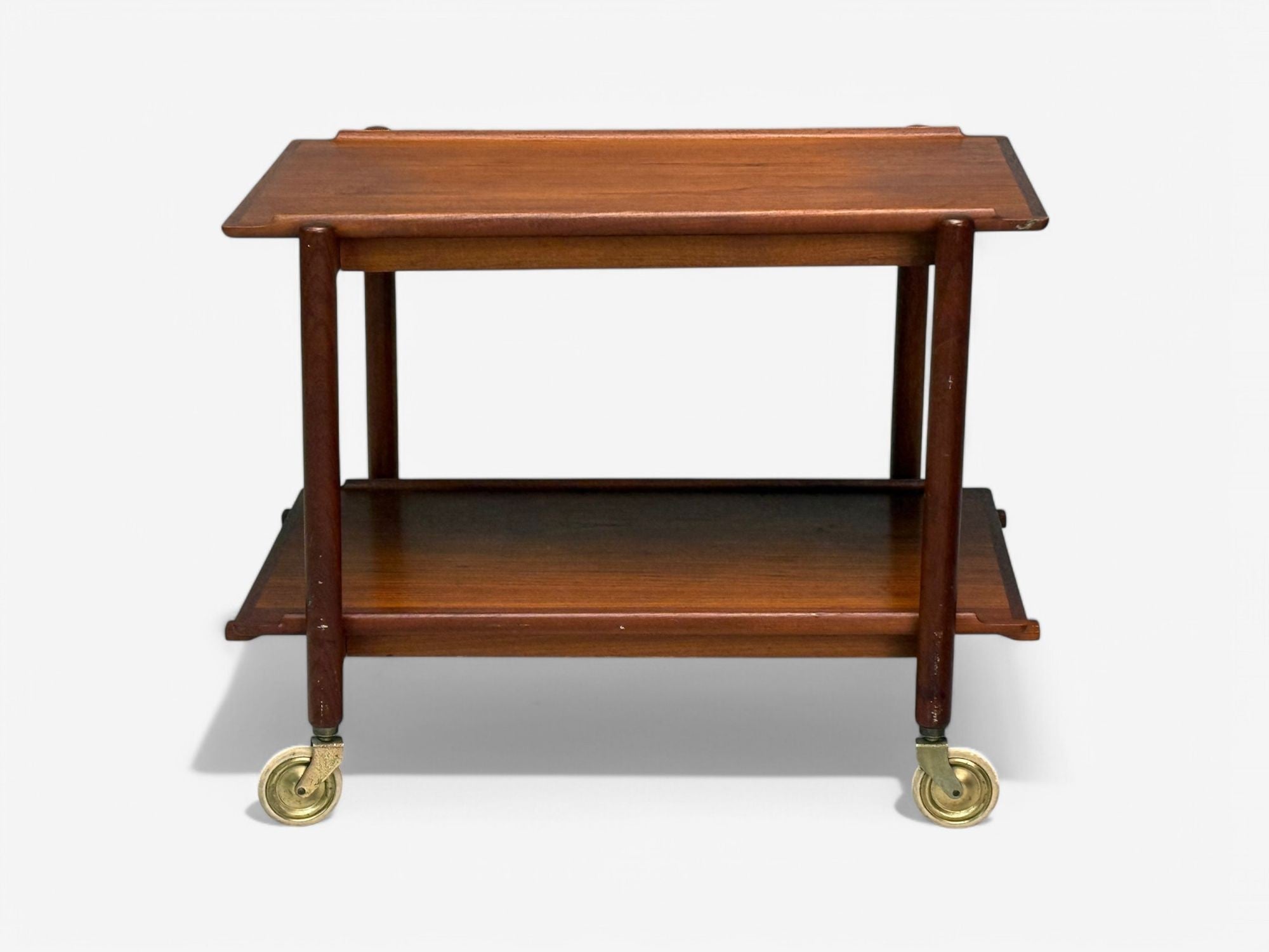 Poul Hundevad, Danish Modern, Teak, Expandable Bar Carts, Denmark, 1950s