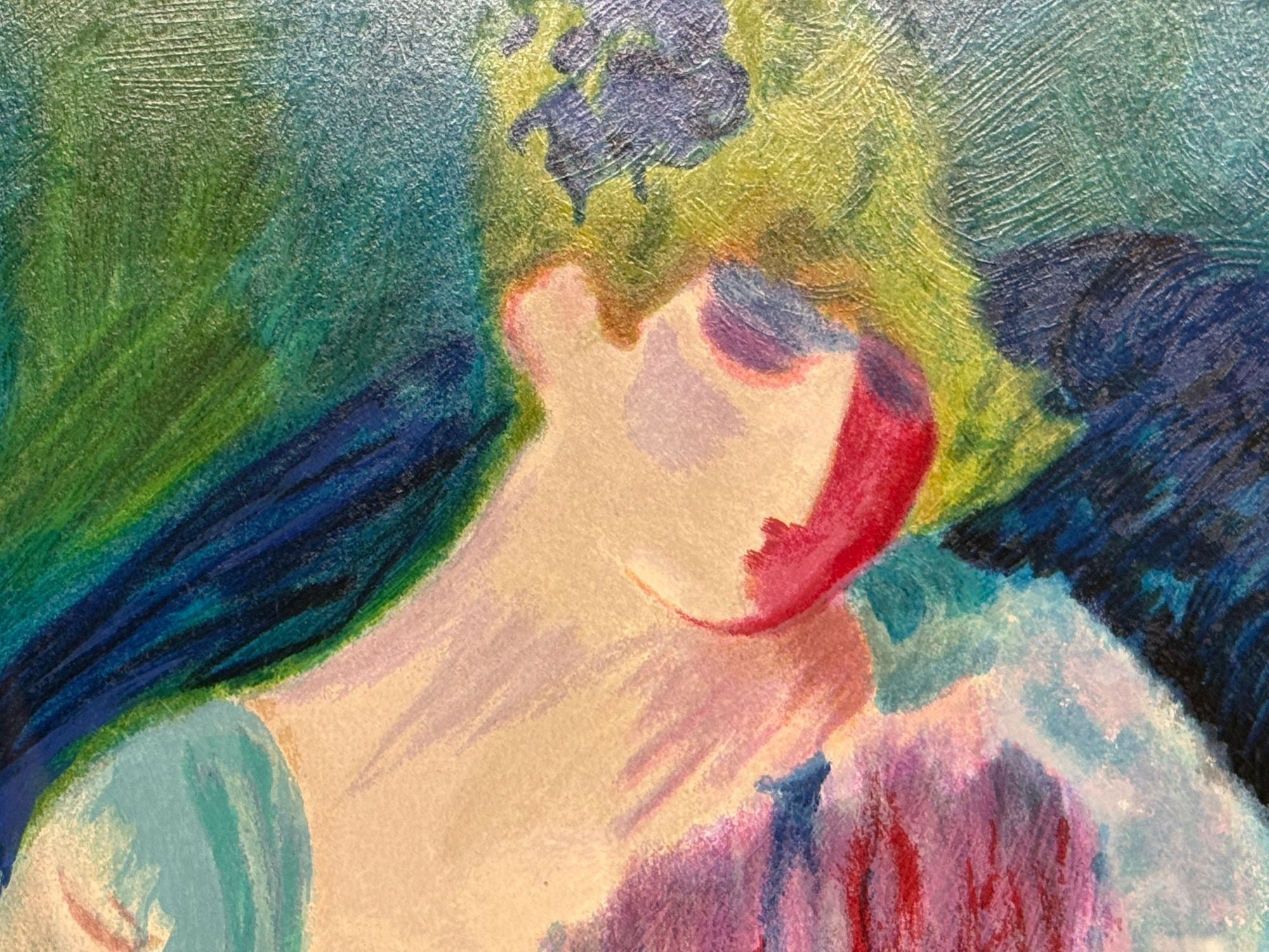 Barbara Wood, Art Deco, Monumental Oil on Paper, USA, 20th c.