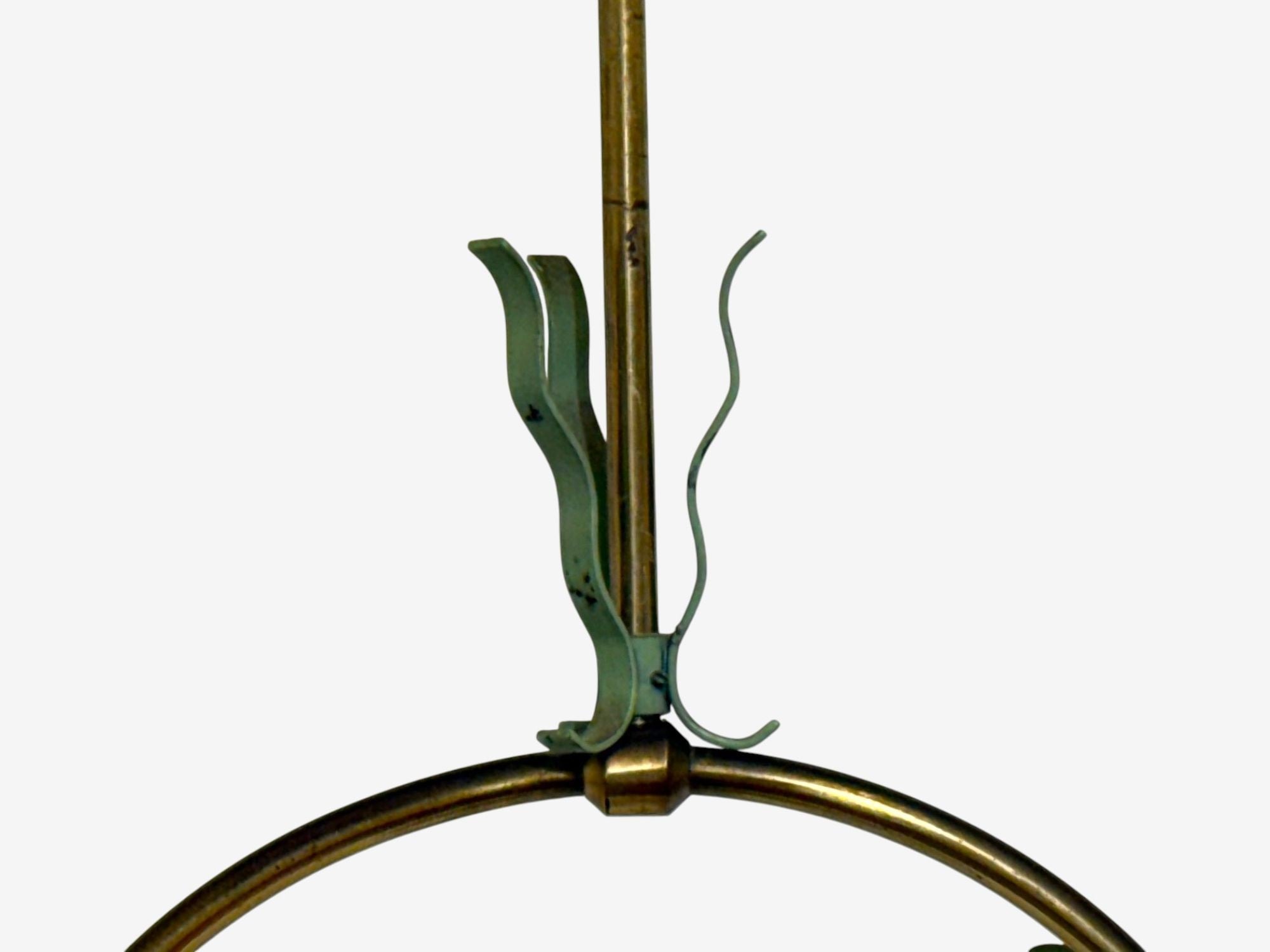 Nybro Armaturfabrik, Swedish Modern, Brass, Metal, Pendant Light, Sweden, 1950s
