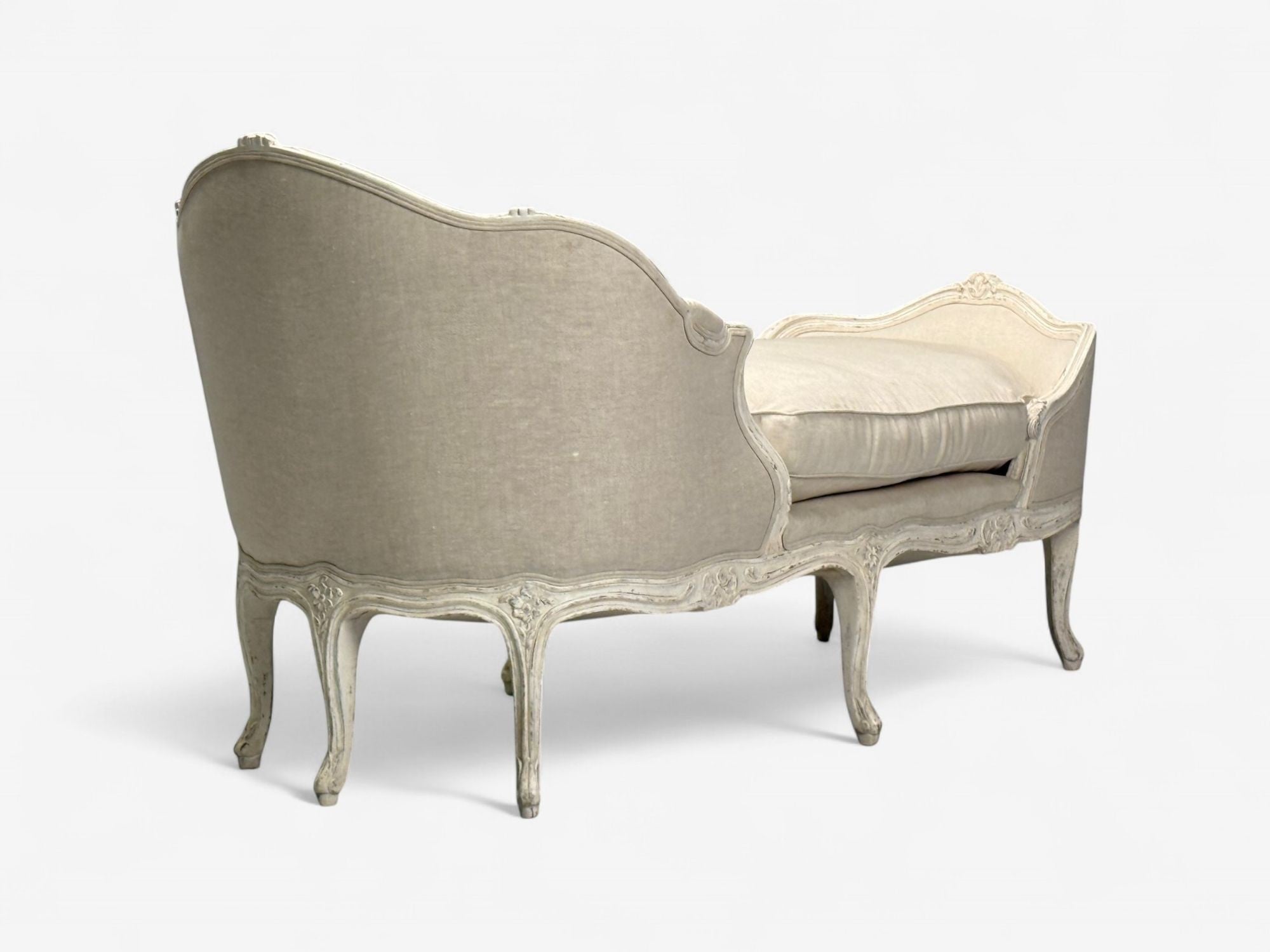 Gustavian, Distressed White Paint, Linen, Swedish Daybed, Sweden, 20th c.