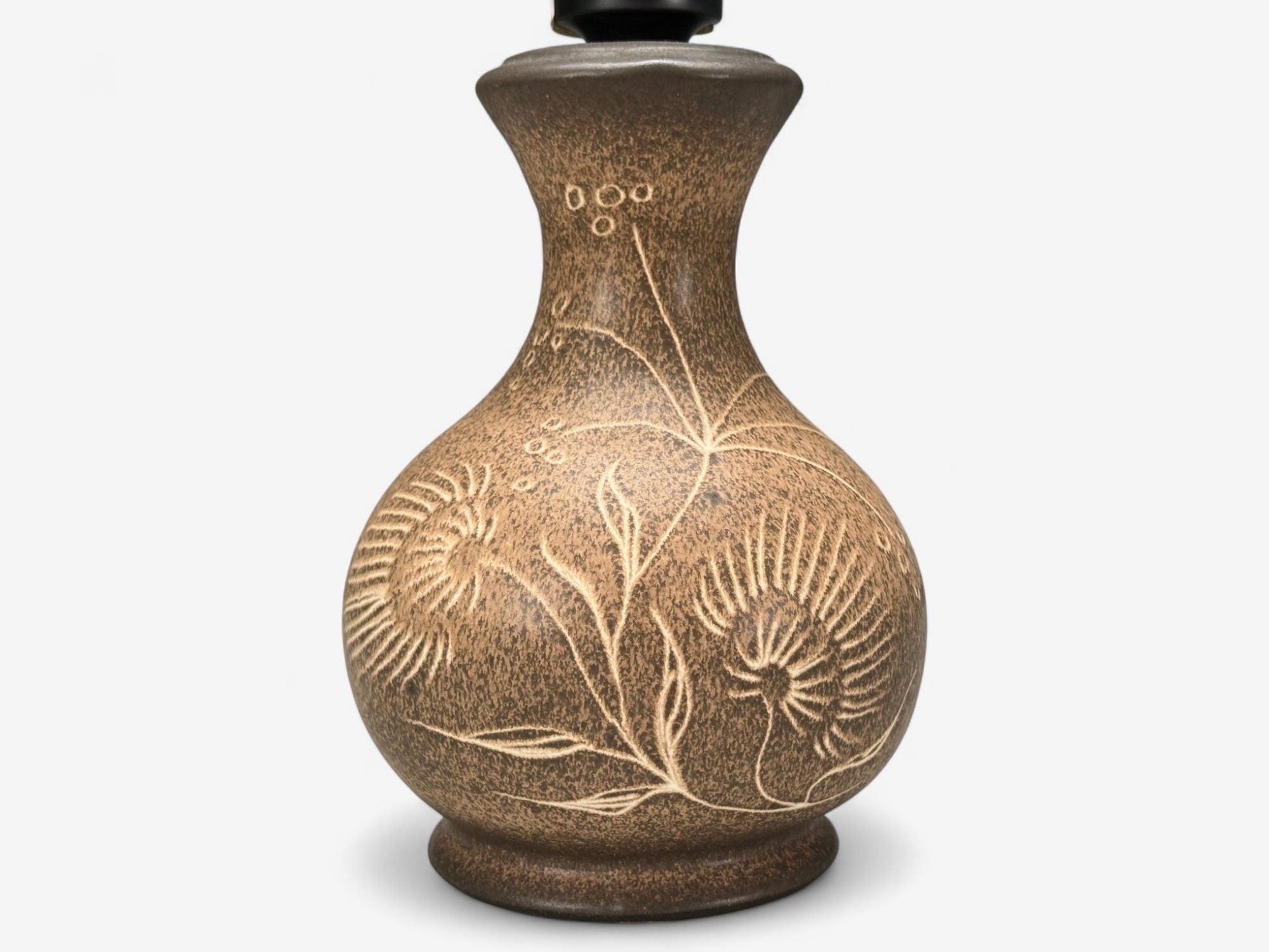 German Modern, Brown Ceramic, Table Lamp, Germany, 1970s