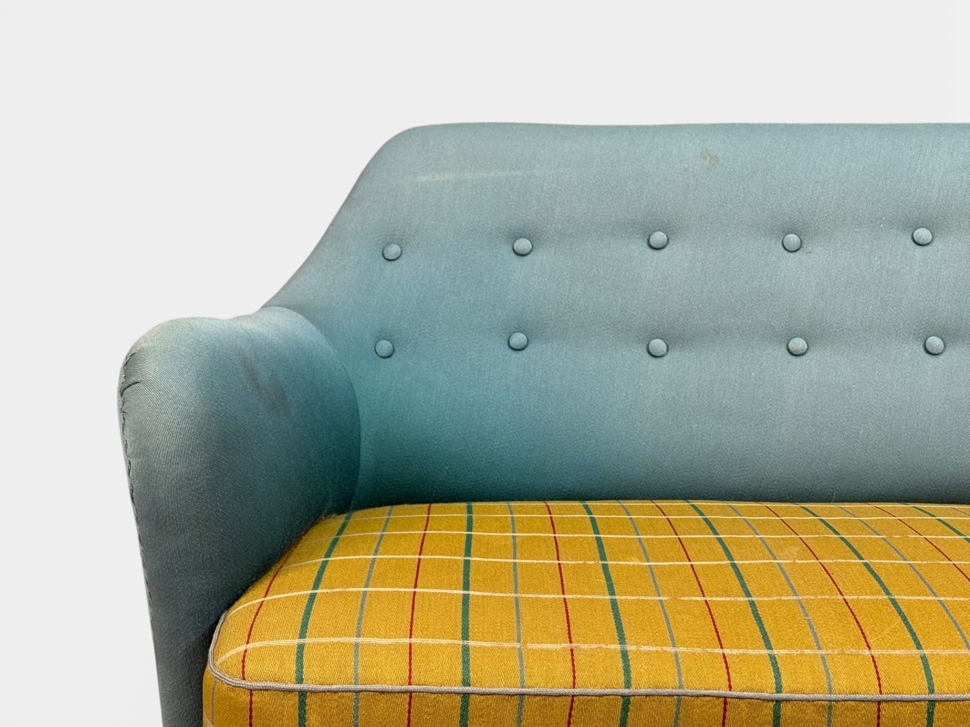 Danish Modern, Corner Sofa, Fabric, Wood, Denmark, 1950s