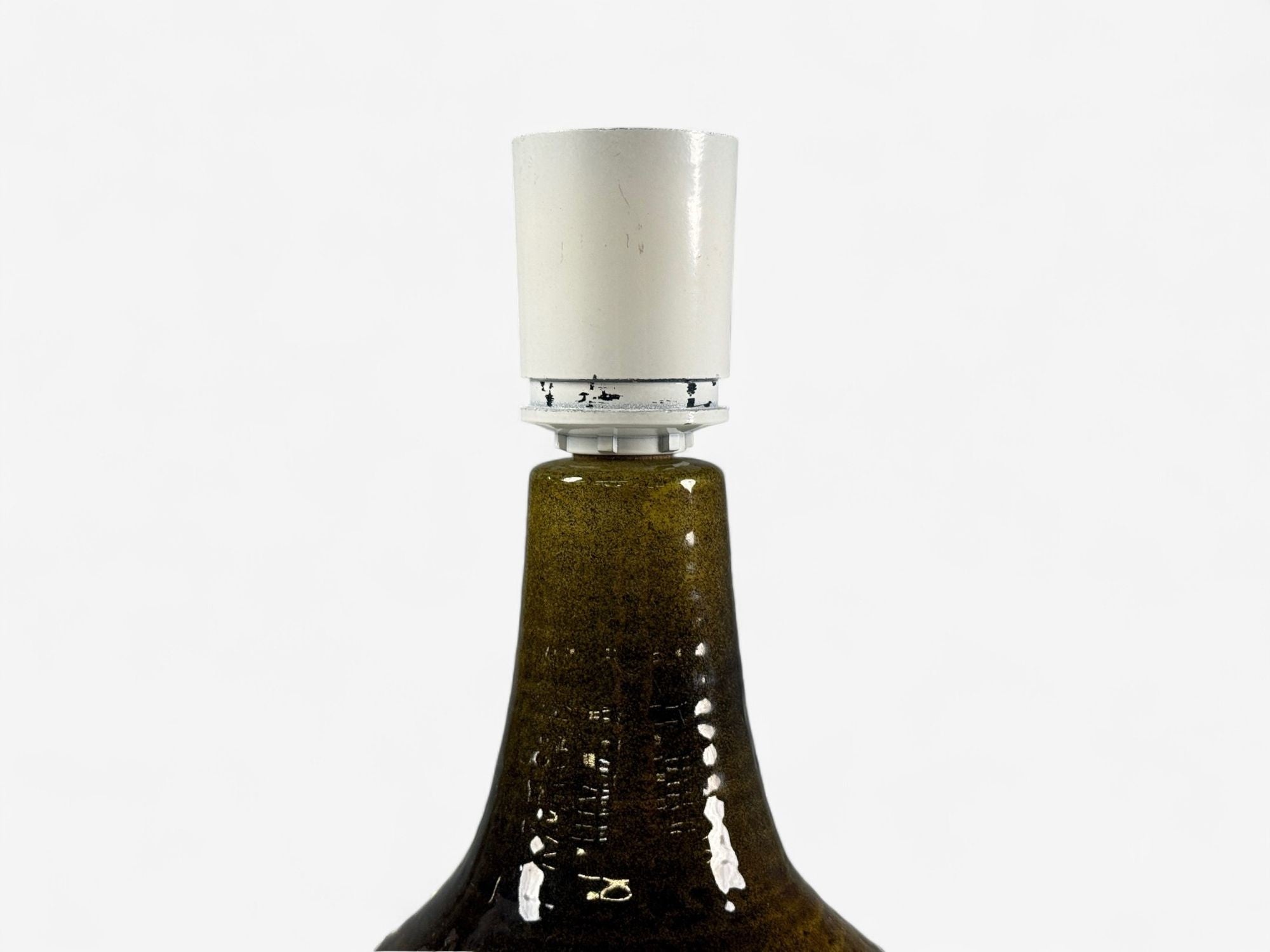 Arne Finne Nielsen, Olive Green Stoneware, Table Lamp, Denmark, 1960s