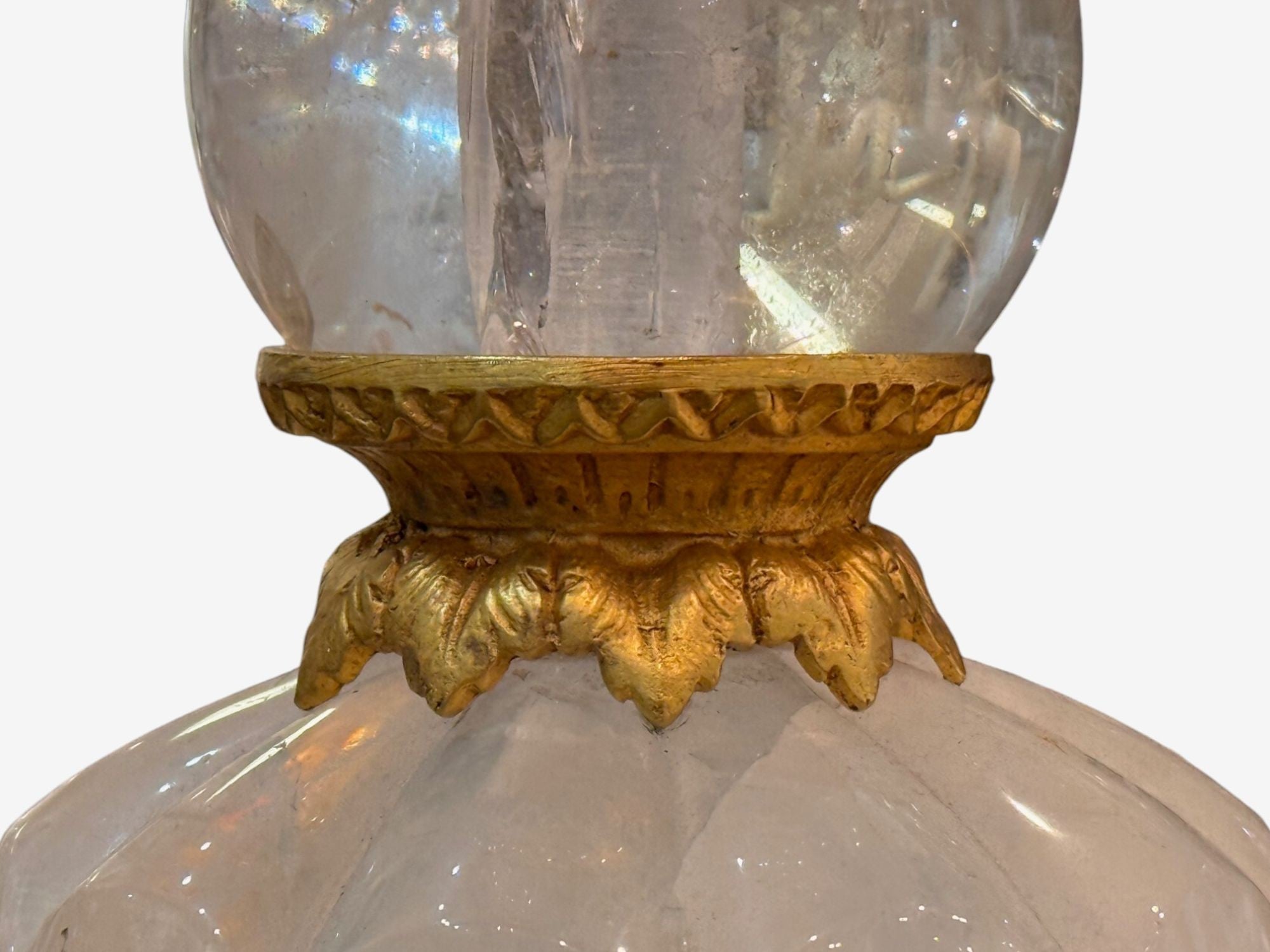 Hollywood Regency, Rock Crystal, Bronze, Table Lamps, France, 1960s