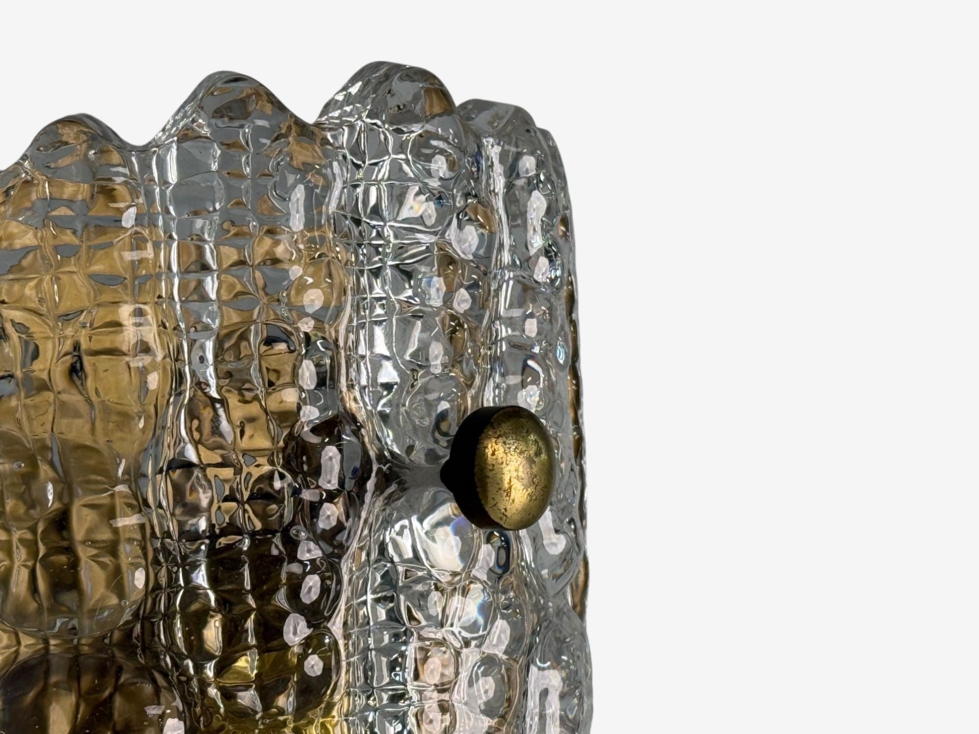 Carl Fagerlund, Textured Glass, Brass, Wall Lights, Sweden, 1960s